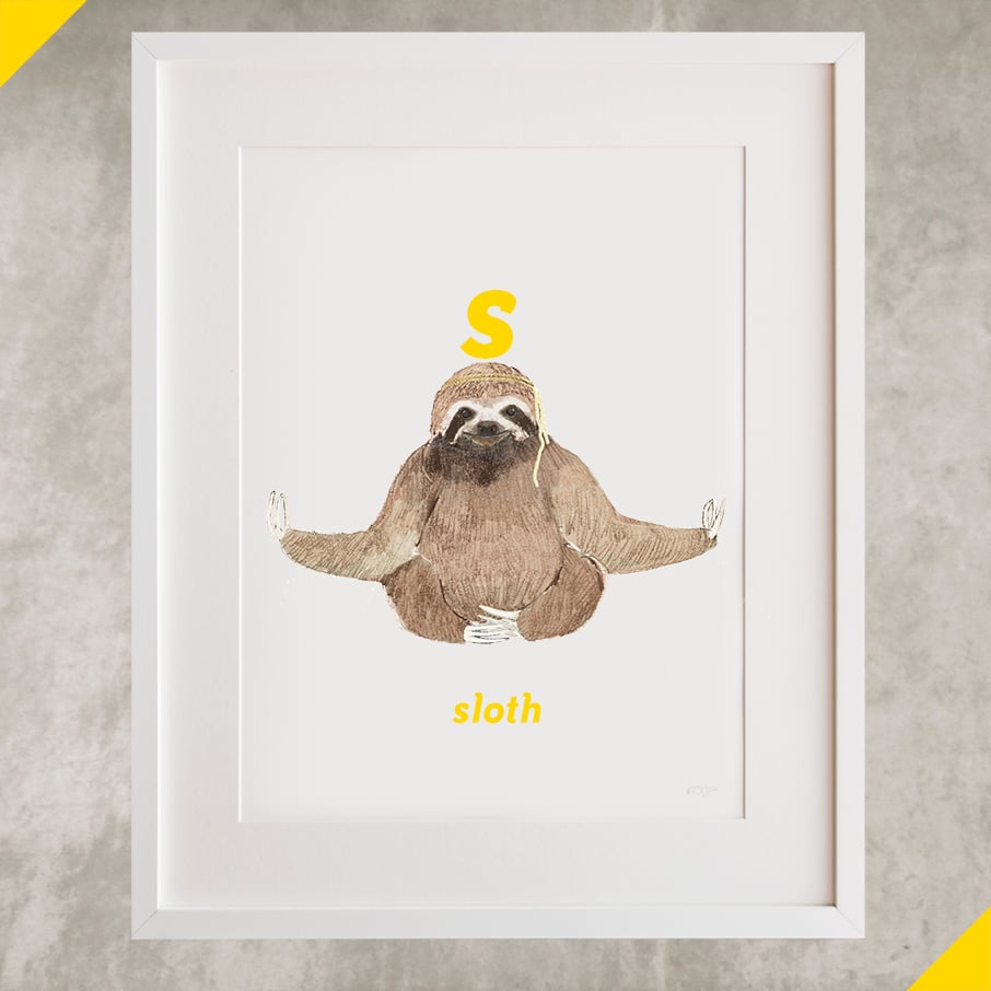 Image of S - Sloth Letter Print