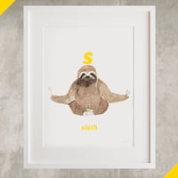 S - Sloth Letter Print
