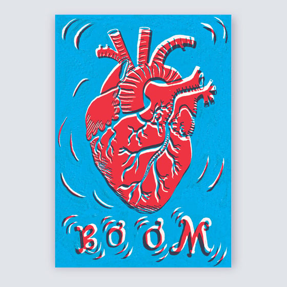 Image of BOOM! Heart A6 Greetings Card