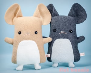 Image of Flat Dusty the Chinchilla stuffed animal - more colors available - Classic 11" tall handmade
