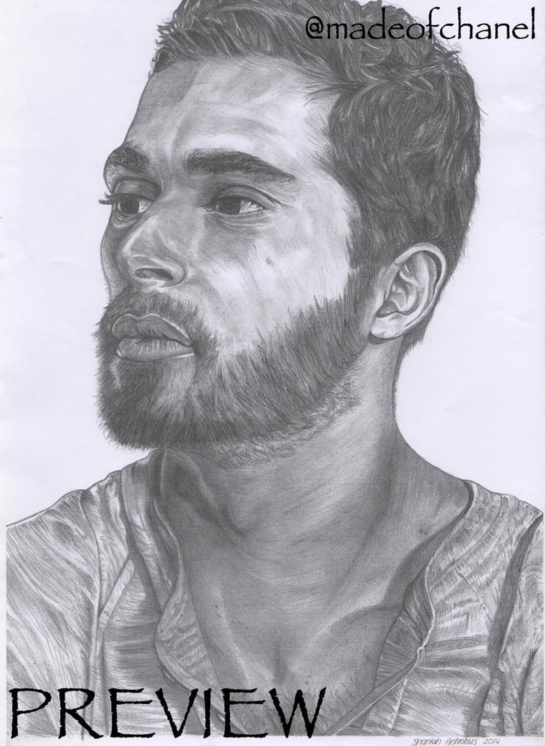 Image of Graphite Male Model Print (A3)