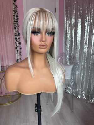 Image of icy bangs dark roots (ready to ship) 