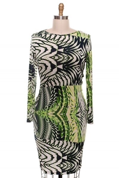 Image of Black/White Abstract Dress 