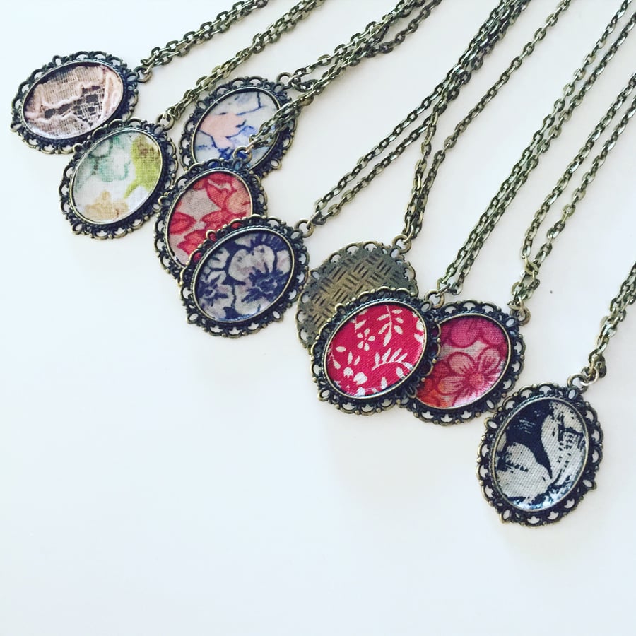 Image of Fabric Pendant Necklaces