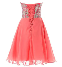 Image 2 of Lovely Short Watermelon Sequins Lace-up Prom Dresses, Short Prom Dresses, Homecoming Dresses