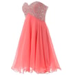 Lovely Short Watermelon Sequins Lace-up Prom Dresses, Short Prom Dresses, Homecoming Dresses
