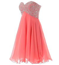 Image 1 of Lovely Short Watermelon Sequins Lace-up Prom Dresses, Short Prom Dresses, Homecoming Dresses