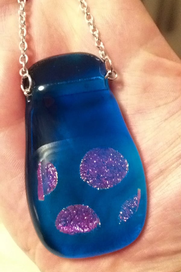 Image of Blue Glass Shimmer necklace