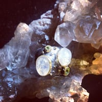 Image 1 of Green Goddess Heart of Healing ~Moonstone and Peridot~Sterling Silver