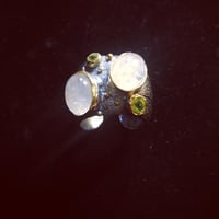Image 2 of Green Goddess Heart of Healing ~Moonstone and Peridot~Sterling Silver