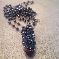 Image 2 of Magical (RARE) Titanium Aura Spirit Cactus Quartz Black Sterling and Pyrite Necklace