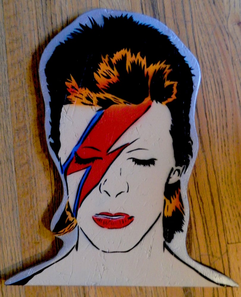 Image of Bowie Woodcut