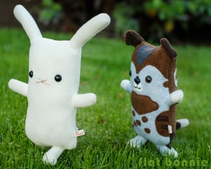 Image of Flat Bonnie the Bunny plush stuffed animal - Original White (Classic 12") Handmade 