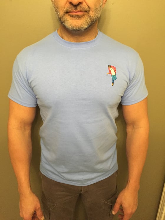 Image of EMBROIDERED BABY BLUE T-SHIRT