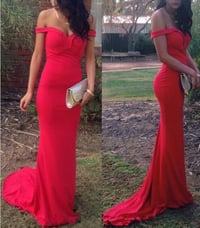 Image 1 of Sexy Red Off Shoulder Sweetheart Long Prom Dresses, Prom Dresses , Prom Gowns
