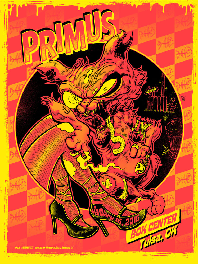 Image of Primus Tulsa, OK Tommy the Cat Print
