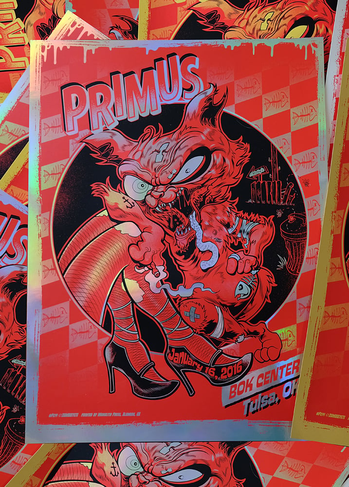 Image of Primus Tulsa, OK Tommy the Cat Print