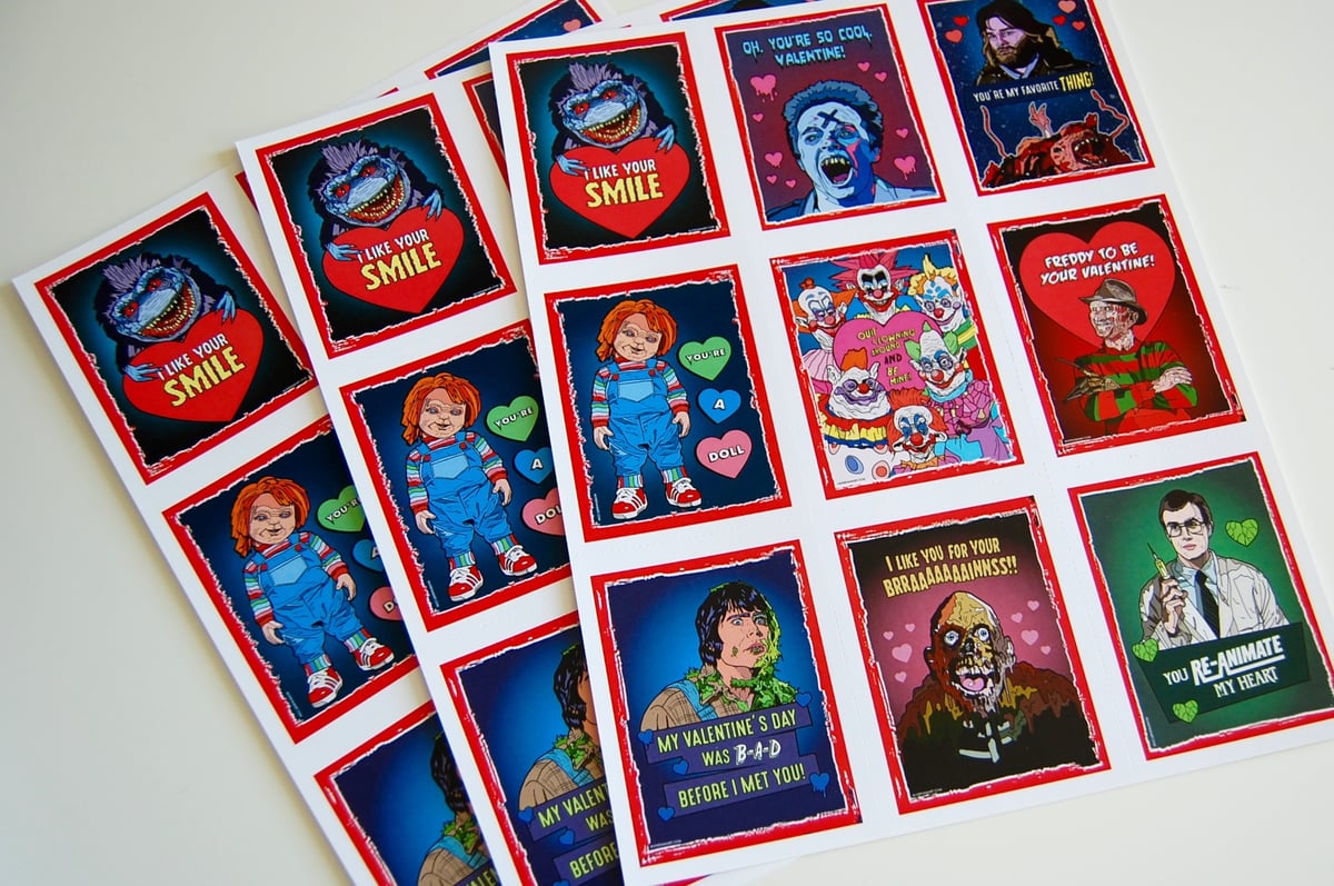 80's Horror Valentine's Day Card Pack (2016)