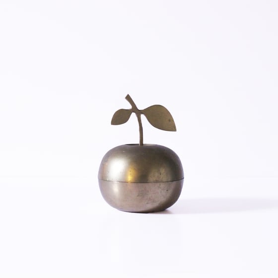 Image of Vintage Brass Apple Trinket Box