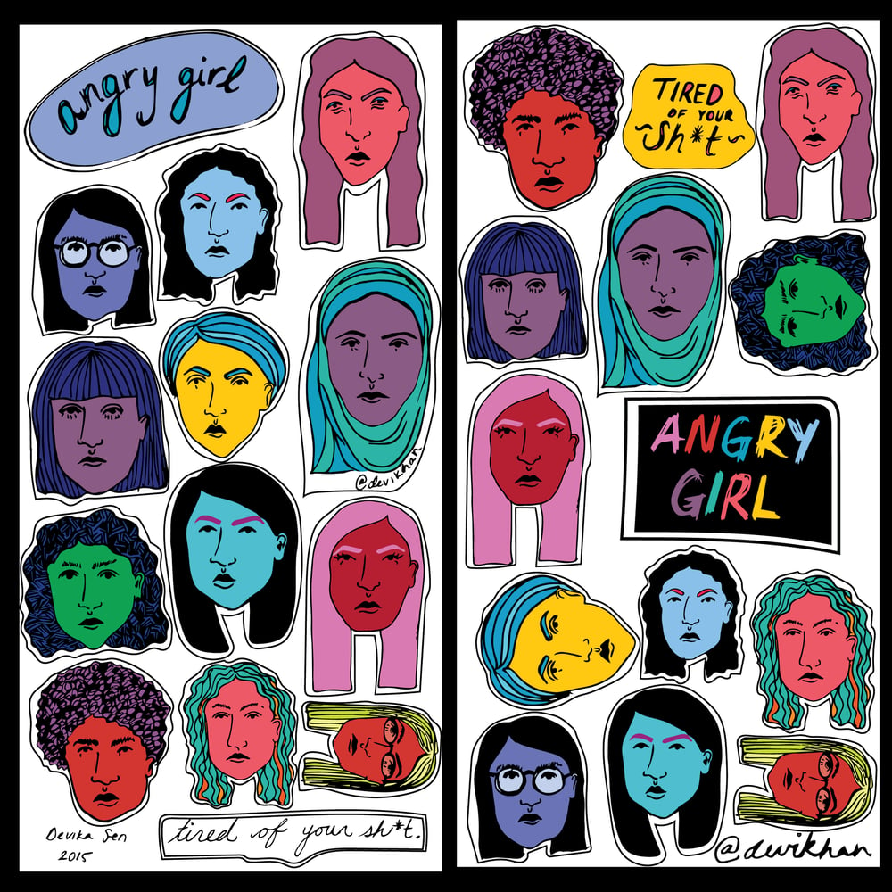 Image of Angry Girl Sticker Sheets