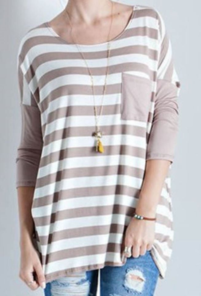 Image of Mocha 3/4 sleeve Tunic