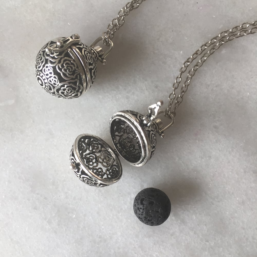 Image of Lava stone scent ball pendant