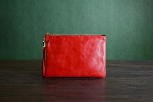 Image of Custom Handmade Vegetable Tanned Italian Leather Clutch Envelope Bag iPad Bag Pouch Bag D044