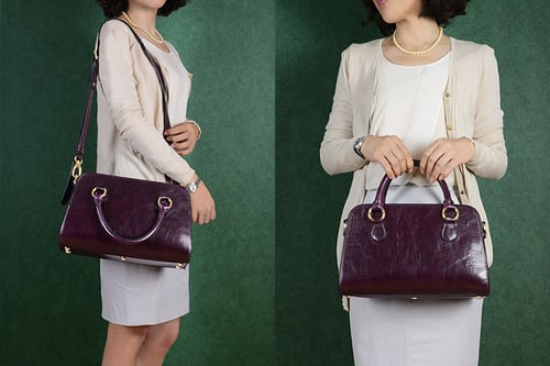 Image of Custom Handmade Vegetable Tanned Italian Leather Women Handbag Tote Bag Lady Bag D045