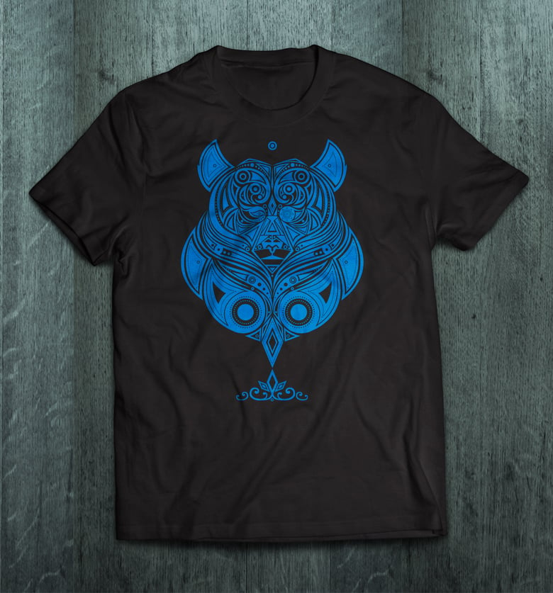 Image of 'Watcher' T Shirt (women&men) - Electric blue on black