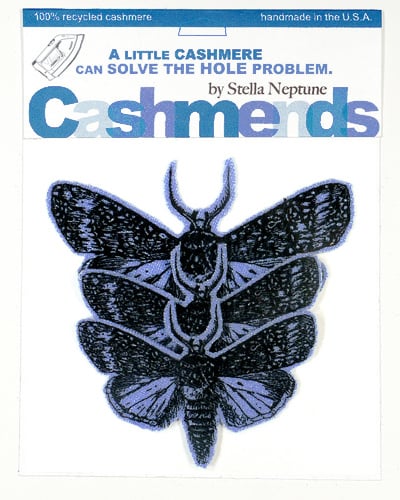 Image of Iron-on Cashmere Moths - Cornflower Blue