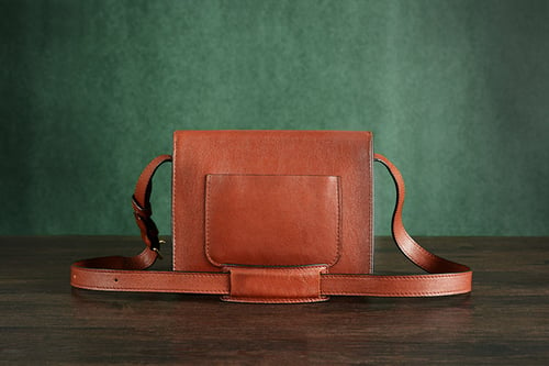 Image of Custom Handmade Vegetable Tanned Italian Leather Satchel Bag Shoulder Bag Women Pouch Bag D048