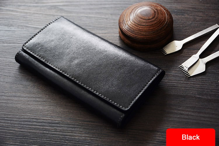 Image of Custom Handmade Vegetable Tanned Italian Leather Wallet Long Wallet Money Purse Card Holder D051