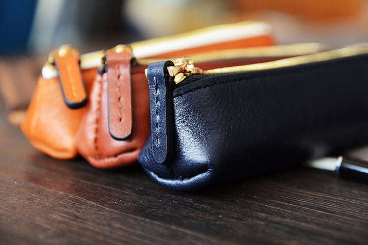 Italian leather sales pencil case