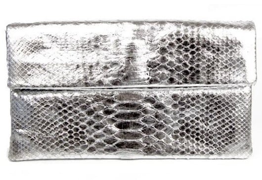 Image of Cannes - Metallic Python Clutch