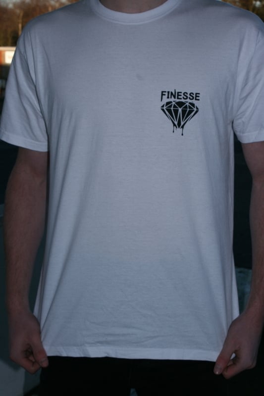 Image of White/Black Short Sleeve Finesse Logo Tee