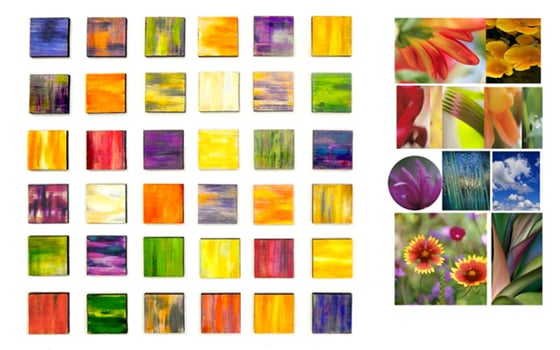 Image of 'IMPRESSIONS' | Original Abstract Painting | Wood Wall Art Sculpture | Colorful Painting