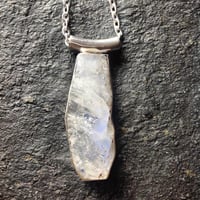 Image 2 of For Goddess Lisa "The Essential Goddess"~Raw Rainbow Moonstone of the Goddess~Moonstone S.S. Pendant
