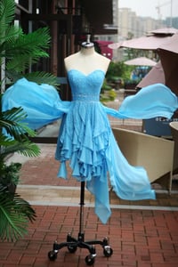 Image 1 of Lovely Cute Blue High Low Beaded Prom Dress , Prom Dresses , Homecoming Dresses