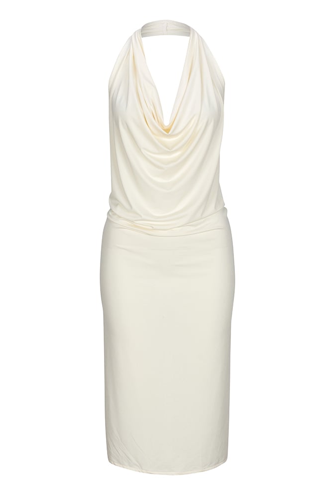 Image of A3000 Ladies Cream cowl neck apron