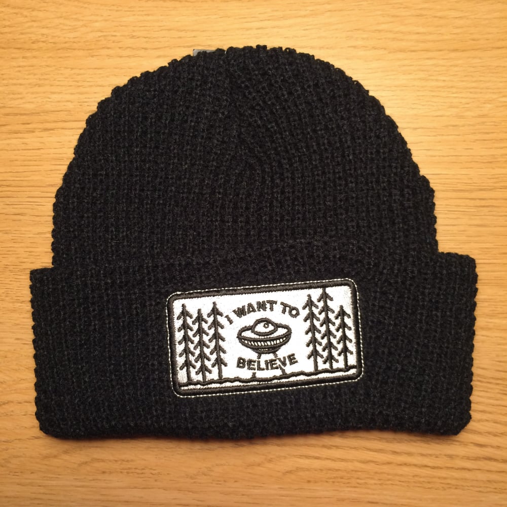 Image of I Want To Believe Beanie (Black/Navy)