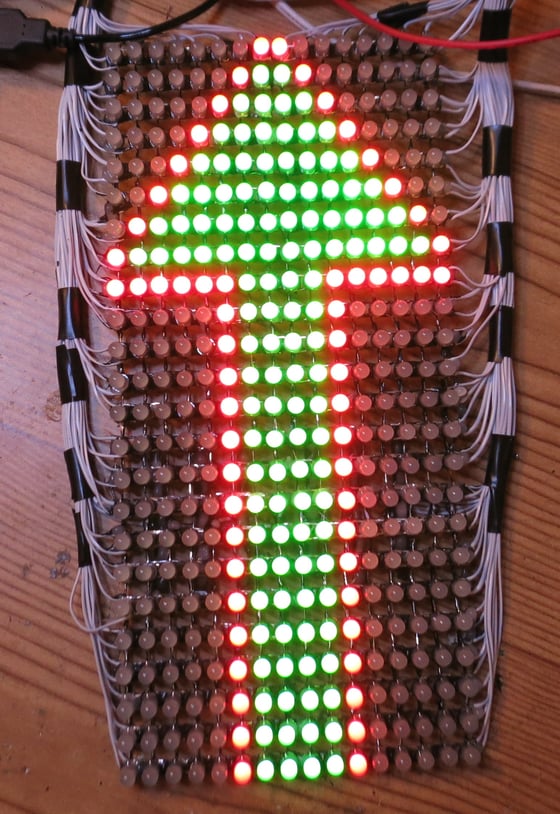 Image of Completed Guy Man Red-Green LED kit