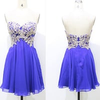 Image 1 of Beautiful Royal Blue Short Prom Gown , Prom Dresses 