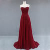 Beautiful Burgundy Simple Chiffon Prom Dresses , Prom Gowns 