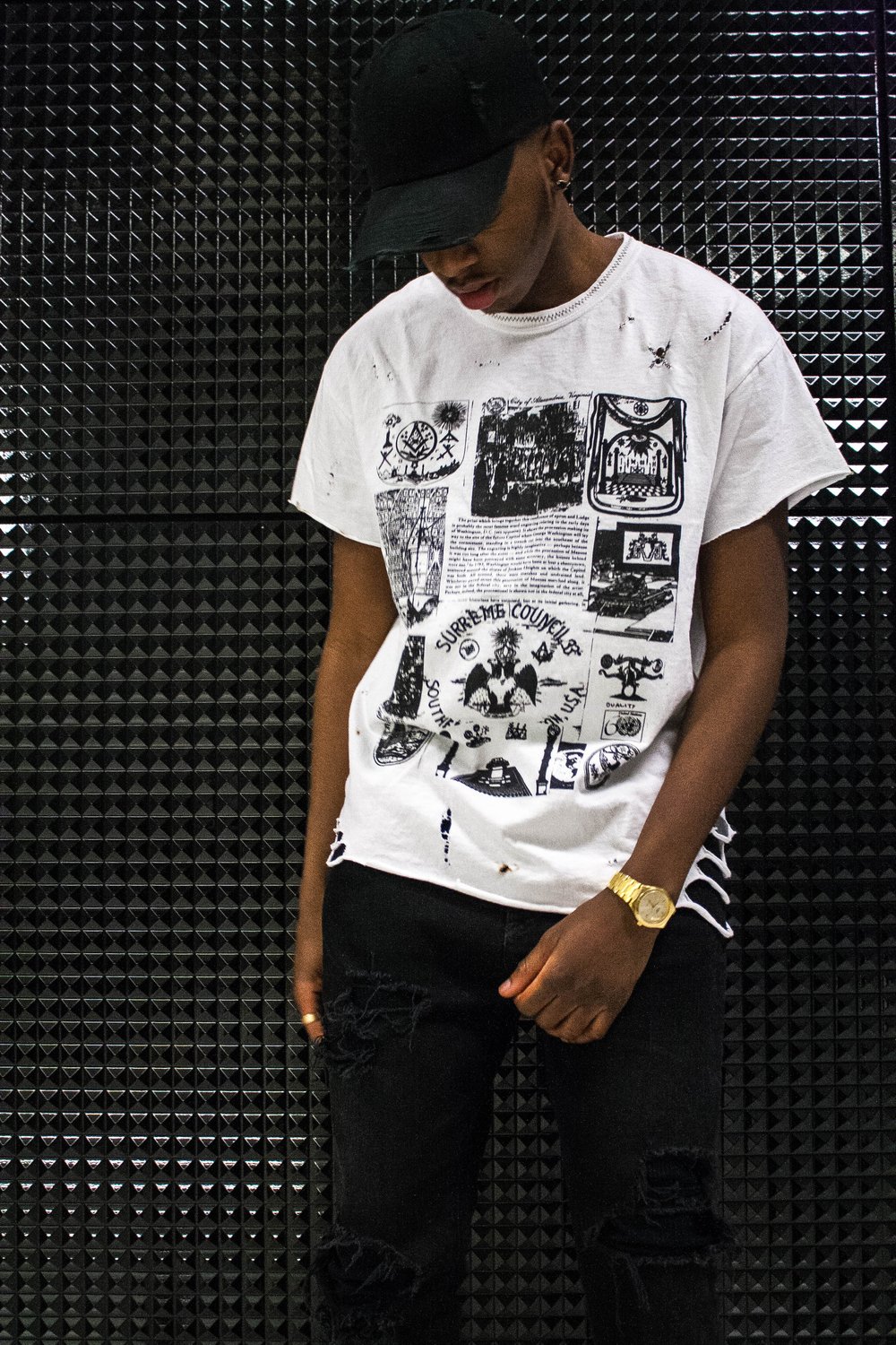 Image of Repurposed Hand-Distressed "Conspiracy" Tee