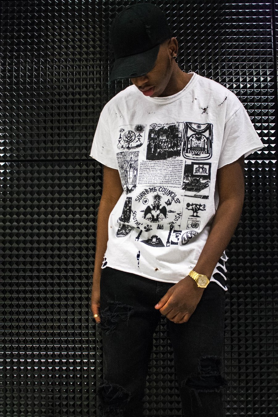 Image of Repurposed Hand-Distressed "Conspiracy" Tee