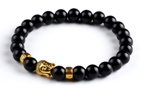 Image of Glassy Obsidian Buddha Tranquility Bracelet