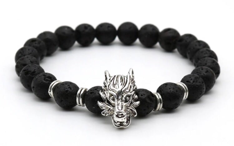 Image of Lava Crater Wolf Bracelet - Silver