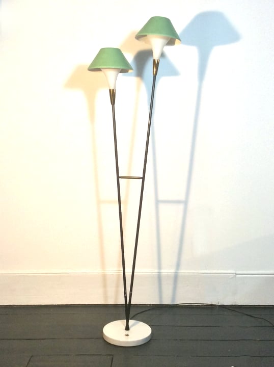 Image of Italian Floor Lamp with Optional Shades, 1950s