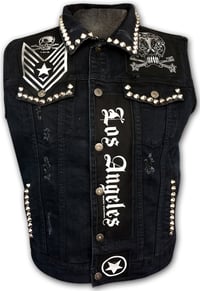 Image 2 of MV Black Denim Sargeant At Arms Vest