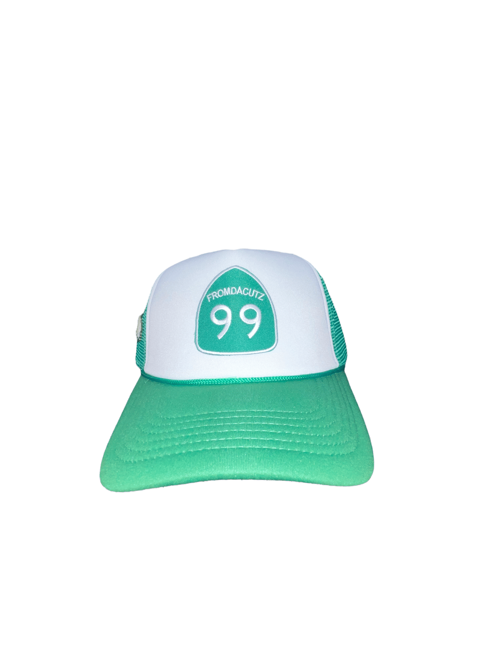 99 Green and white Trucker hat 